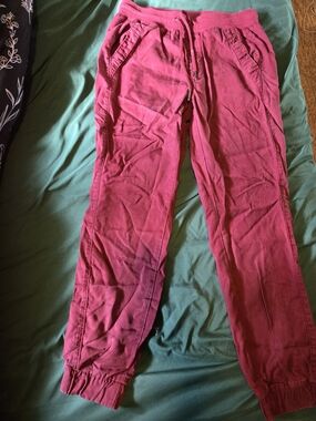 Jordache Burgundy Burgundy Drawstring Jogger Pants Size Small